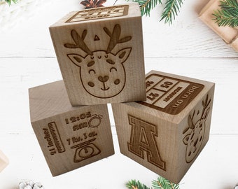 personalized baby block ornament