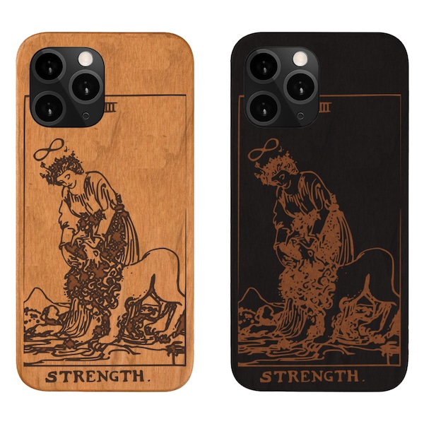 Google Pixel 4a, 4, 4 XL, coque de téléphone en bois Tarot Strength SAMSUNG S20 Note 20 Plus, iphone 14, gravée, personnalisée, meilleur cadeau pour 4 couples