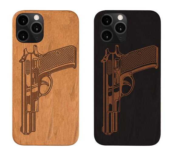 Iphone 12 Case Pistol Gun Wood Phone Case for Iphone 12 Pro Etsy