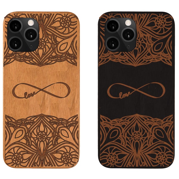 iphone 14 Case, Infinity Love Wood Phone Case for iphone 14 Pro Max, iPhone Xs , iPhone Xr,iPhone Xs Max,iPhone 8 plus,Samsung Note 10 Plus