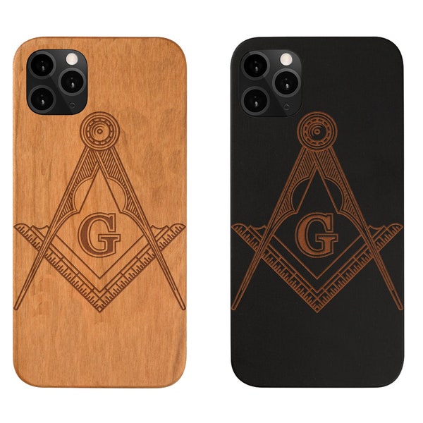 Masonic Emblem,Symbol, Samsung iPHONE 14 Plus X XR XSMAX XS Max  11 Pro Max 11 Pro  Engraved Wood Phone Case  iPhone 13 Pro Max