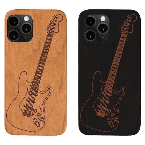 Guitar iphone 14 Case, Wooden Phone Case for iphone 14 Pro Max, iPhone Xs , iPhone Xr, iPhone Xs Max, iPhone 8 plus, Samsung Note 10 Plus