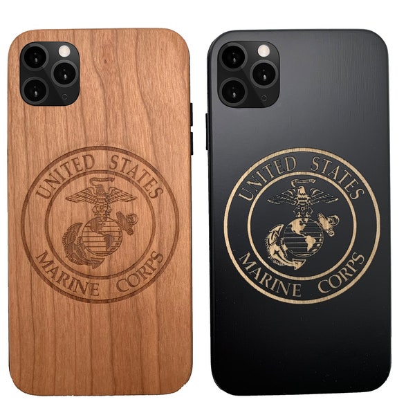 Marine Corps Samsung iPHONE 14 Plus X XR XSMAX XS Max  11 Pro Max 11 Pro  Engraved Wooden Phone Case iPhone 13 Pro Max Soldier