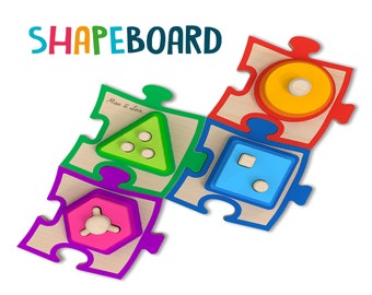 Montessori Sensory ShapeBoard Toys for 1 2 3 4 5 Year Old Boys and Girls Gift, Award Winner , Educational Travel Busy Board for Toddlers