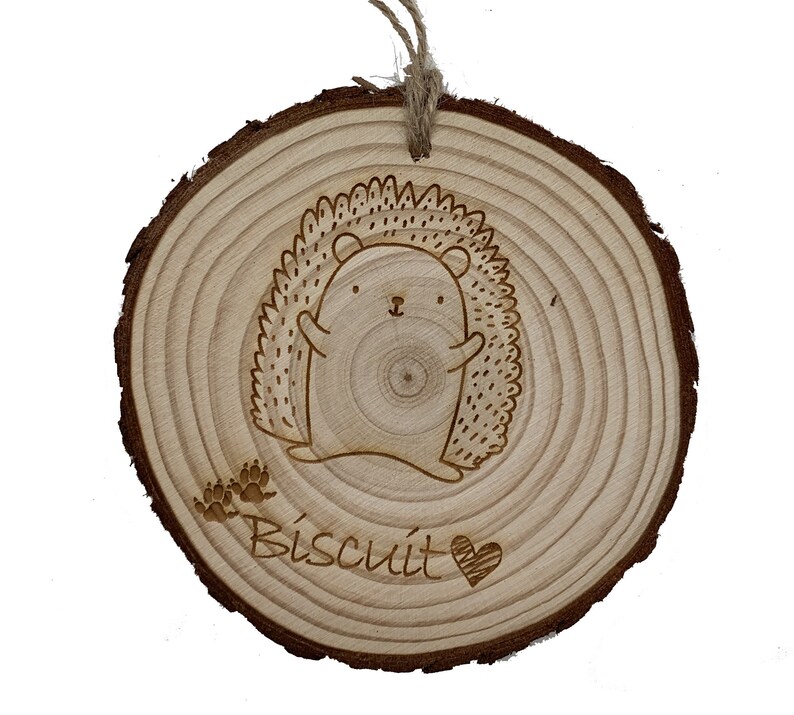 Hedgehog Ornament Lion,Koala,Unicorn Hedgehog Bed Personalized Nametag Panda,Hipo,Fox Bunny Wood Customized Ornament,Bear Dear