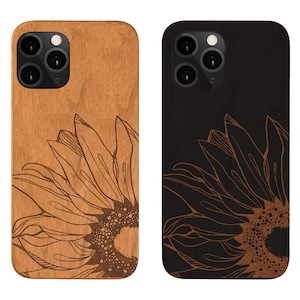 Google Pixel 4a , 4 , 4 XL , Sun Flower Wood Phone Case SAMSUNG S20 Note 20 Plus, Engraved , Personalized ,iPhone 13 Pro Max