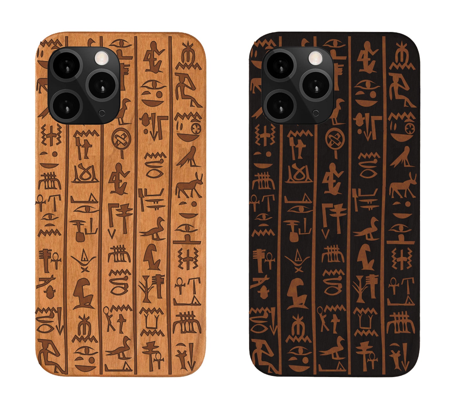Iphone 12 Case Egyptian Hieroglyphs Wood Phone Case for Etsy
