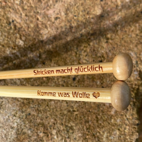 Stricknadel-Set personalisiert, ab 4mm Durchmesser, Tolle Geschenkidee