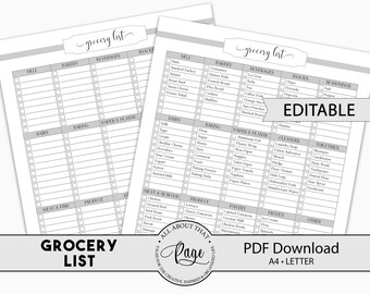 low sodium grocery list printable instant download etsy