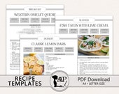 Editable Recipe Template, Recipe Binder Printable, Cookbook Page, Recipe Card, A4 Letter Size, PDF Download, Minimalist, RMP01-05 ERT