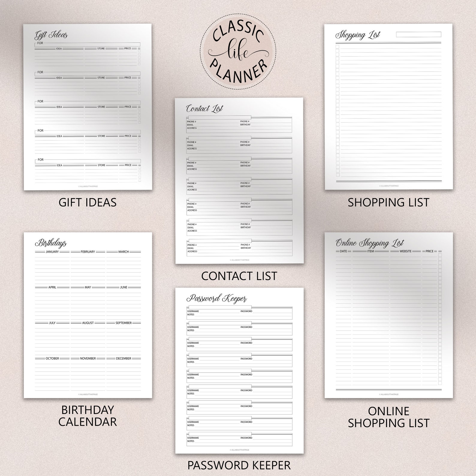 Planner Essentials Bundle Printable Digital | Monthly Weekly Daily ...