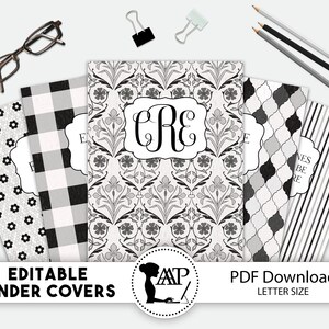 Editable Binder Covers and Spines, 3 Ring Notebook Cover, Editable ...