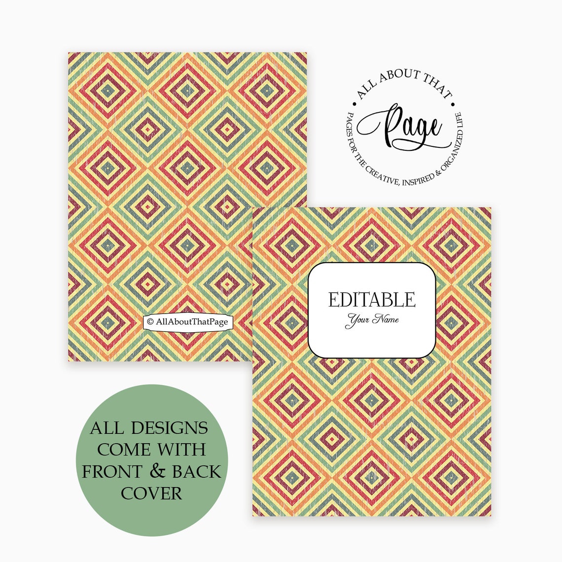 Editable Binder Covers and Spines 3 Ring Notebook Cover - Etsy