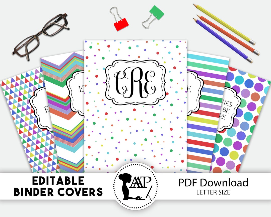 Editable Binder Covers and Spines 3 Ring Notebook Cover - Etsy