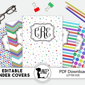 Editable Binder Covers and Spines 3 Ring Notebook Cover - Etsy