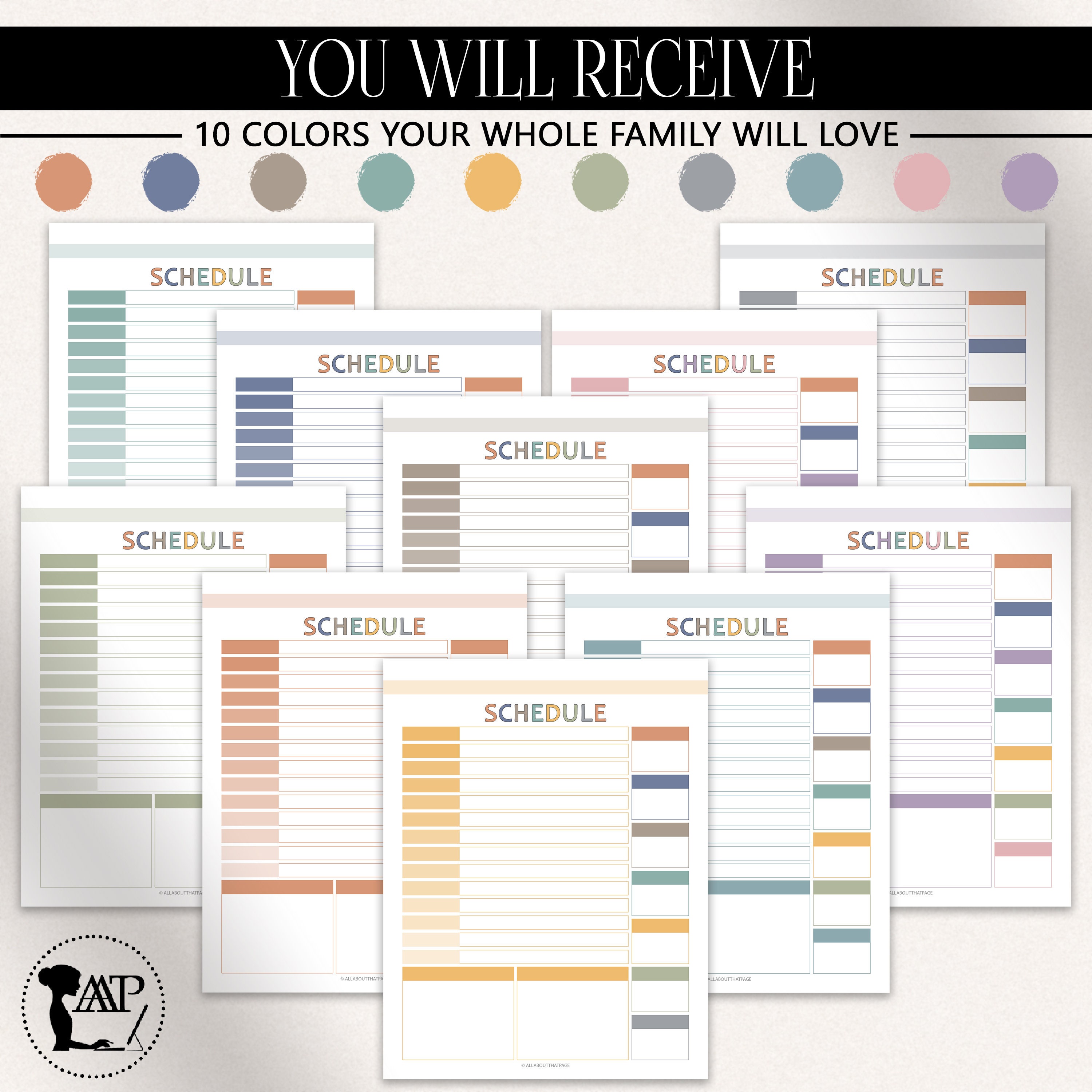 Editable Daily Schedule for Kids Printable Bundle | Weekly Chore Chart ...