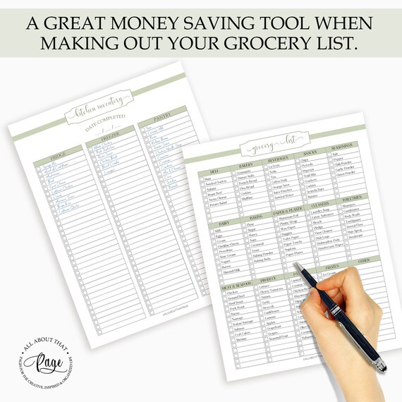 Kitchen Inventory Printable Fridge Freezer And Pantry Etsy