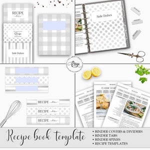 EDITABLE Recipe Book Template, Personalized Cookbook Printable, Family Recipe Organizer, Recipe Page Dividers, Letter A4, pdf, RMP01-07 RBT image 3