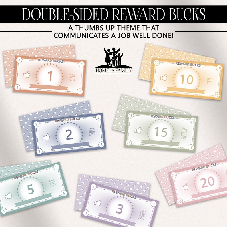 Color Buck Numbers NEW Editable Reward Bucks for Kids Printable | Allowance System | Mom ...