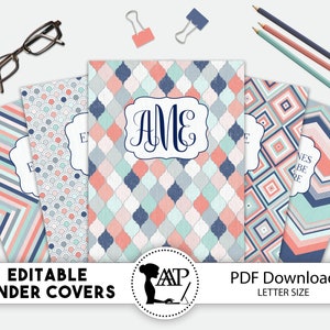 Editable Binder Covers and Spines 3 Ring Notebook Cover - Etsy