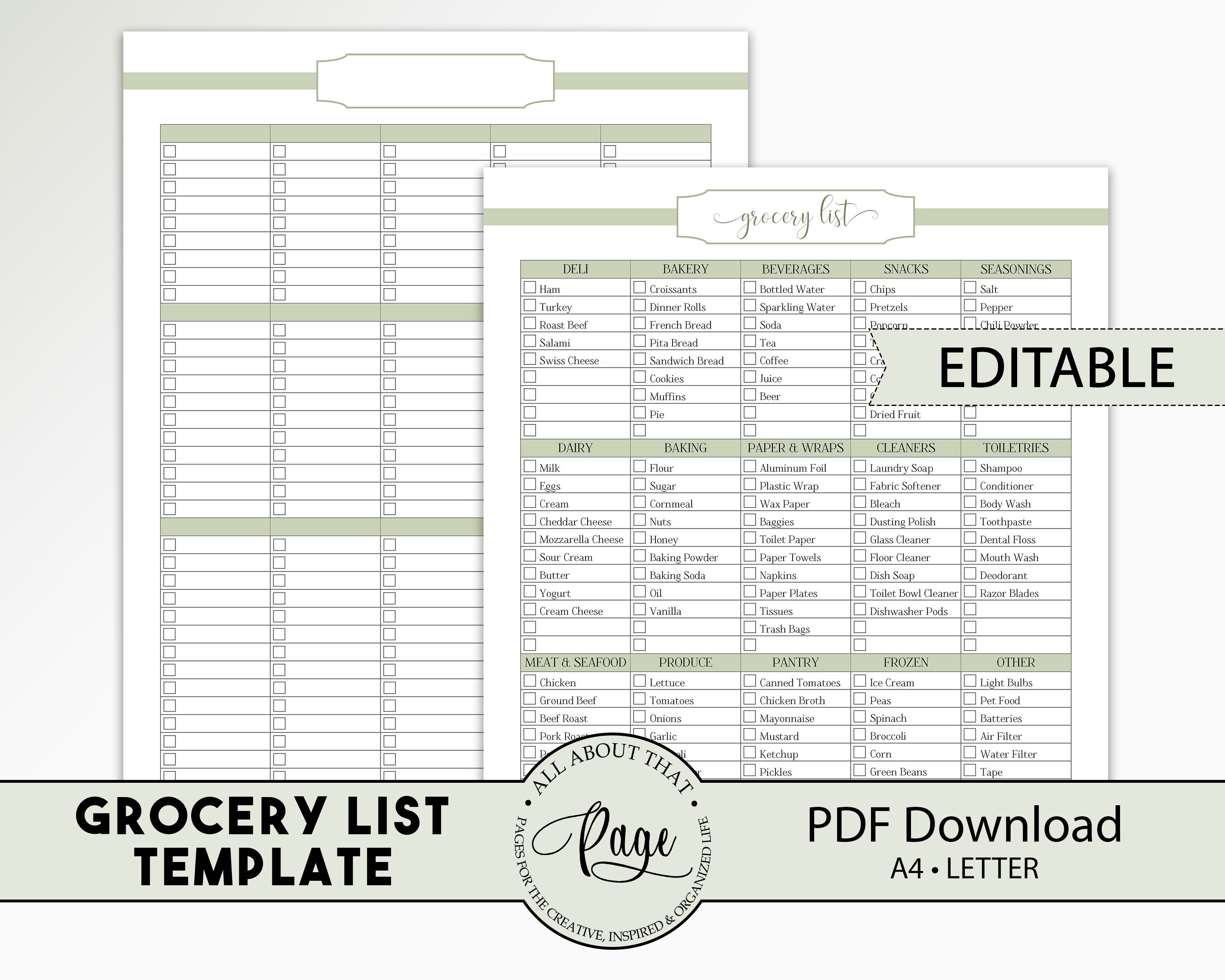 editable grocery list template shopping list printable etsy australia