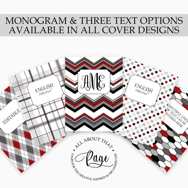 Editable Binder Covers and Spines 3 Ring Notebook Cover - Etsy