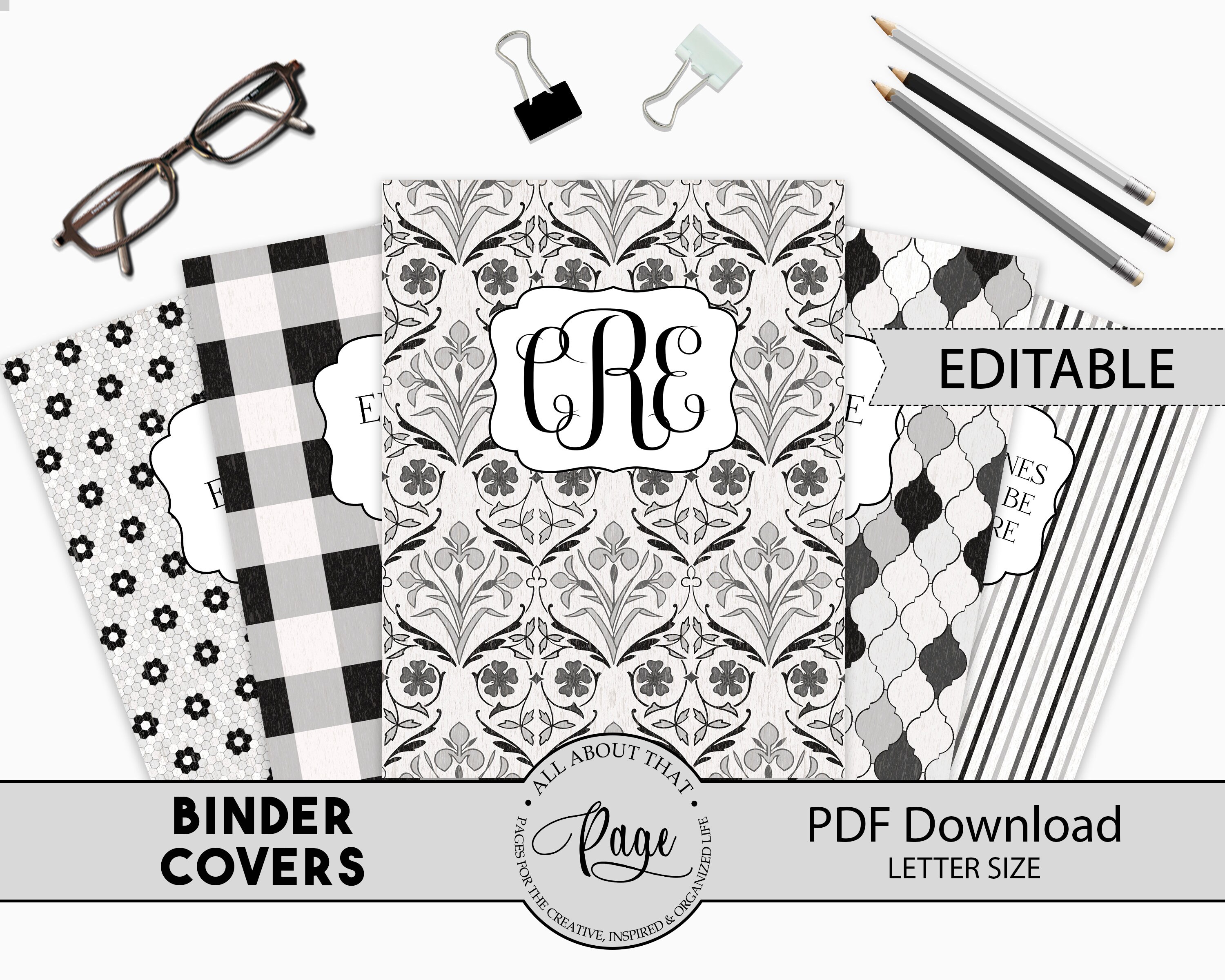 Editable Binder Covers And Spines 3 Ring Notebook Cover Etsy Editable Binder Covers And Spines 3 Ring Notebook Cover Etsy