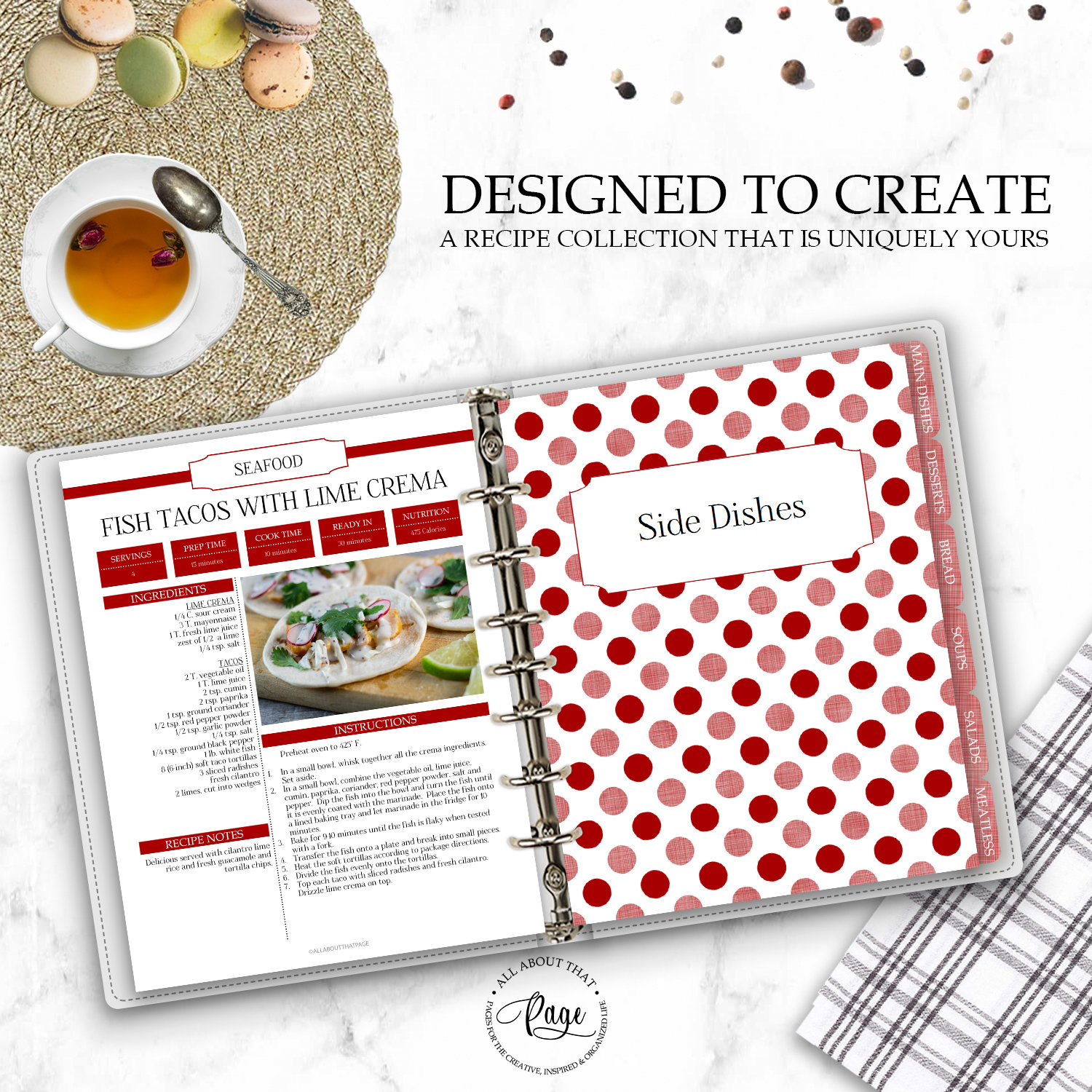 EDITABLE Recipe Book Template, Personalized Cookbook Printable, Family ...