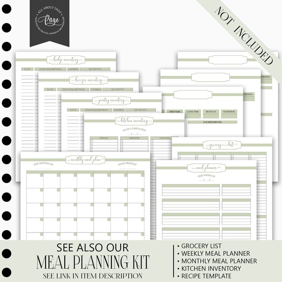 Kitchen Inventory Printable Fridge Freezer And Pantry Etsy