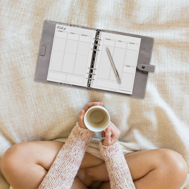 Weekly Planner Printable | Vetical Lined 2 Page Layout | Week on Two ...