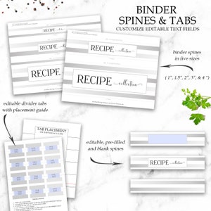 EDITABLE Recipe Book Template, Personalized Cookbook Printable, Family Recipe Organizer, Recipe Page Dividers, Letter A4, pdf, RMP01-07 RBT image 5