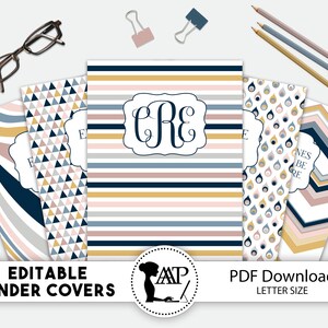 Editable Binder Covers and Spines 3 Ring Notebook Cover - Etsy