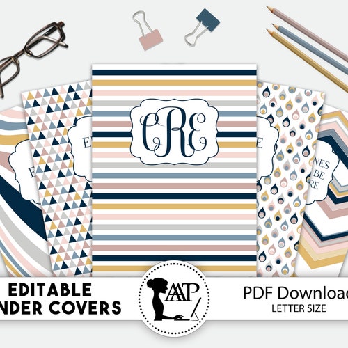 Editable Binder Covers and Spines 3 Ring Notebook Cover - Etsy