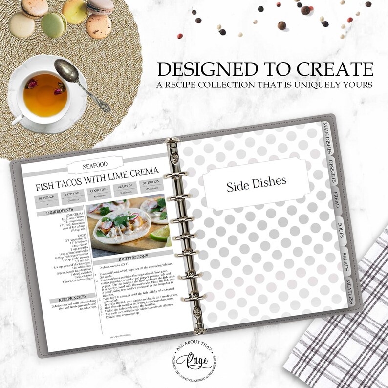 EDITABLE Recipe Book Template, Personalized Cookbook Printable, Family Recipe Organizer, Recipe Page Dividers, Letter A4, pdf, RMP01-07 RBT image 2