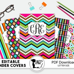 Editable Binder Covers and Spines, 3 Ring Notebook Cover, Editable ...