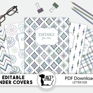 Editable Binder Covers and Spines 3 Ring Notebook Cover - Etsy