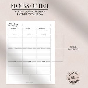 Weekly Planner Printable | Vertical Routine 2 Page Layout | Week on Two ...