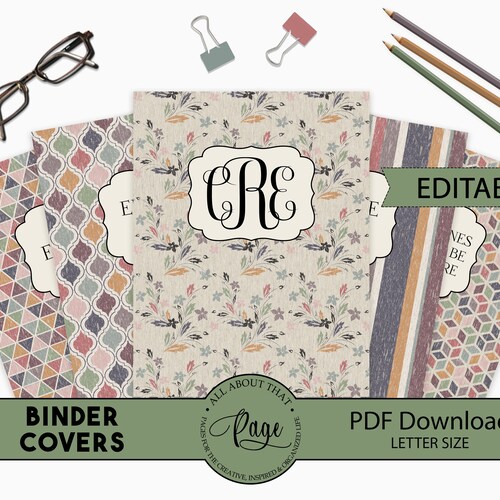 Editable Binder Covers and Spines 3 Ring Notebook Cover Etsy