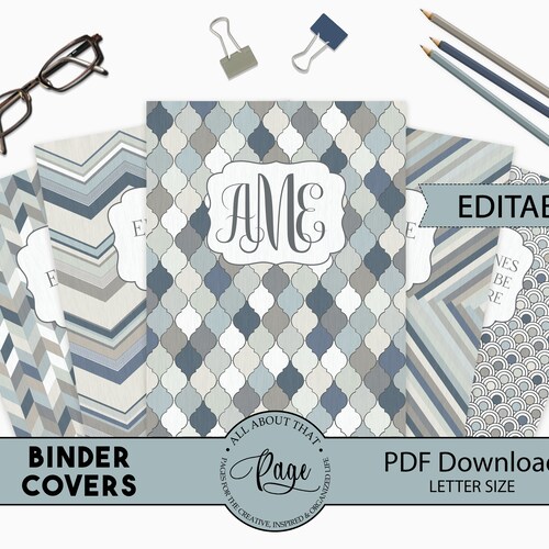 Editable Binder Covers and Spines 3 Ring Notebook Cover Etsy