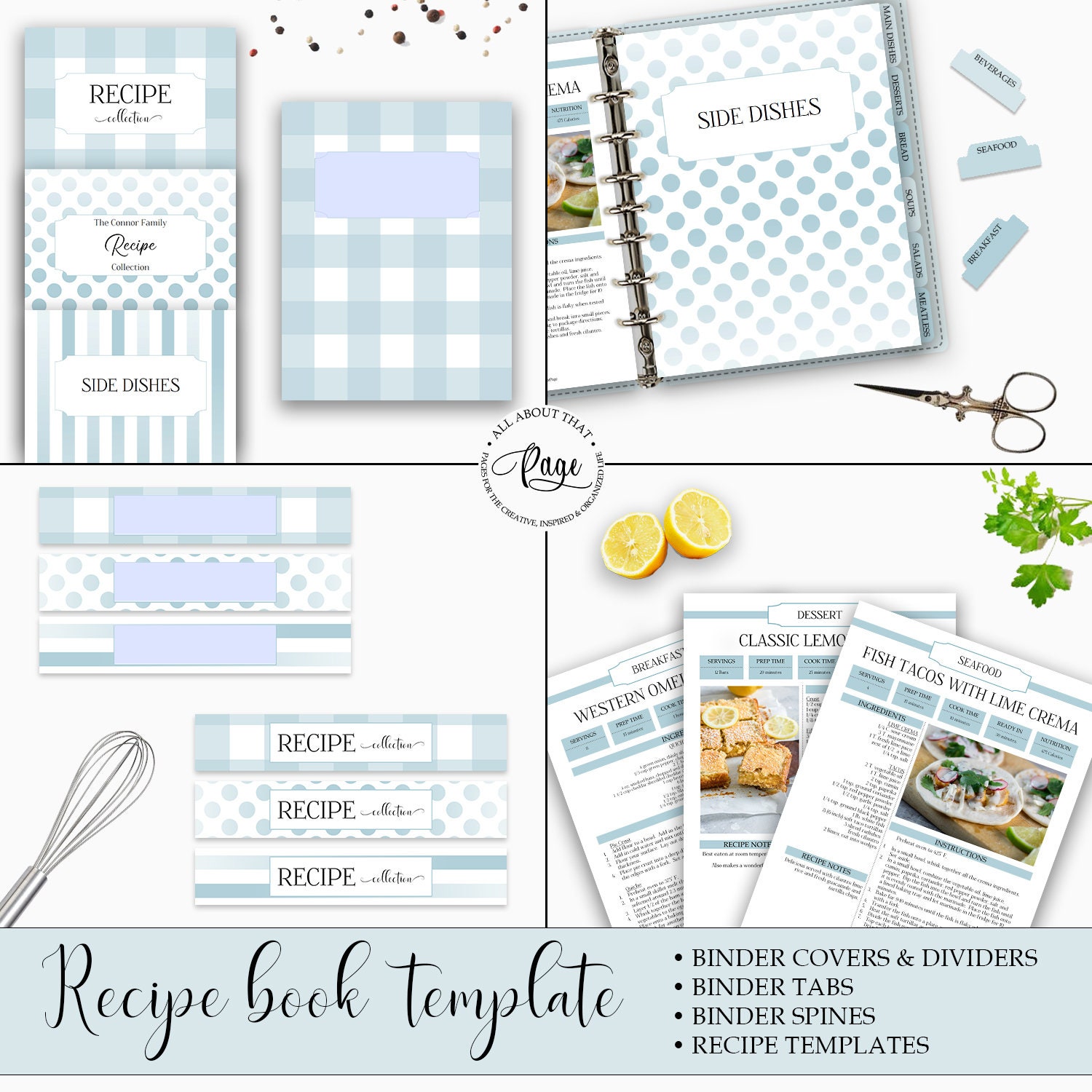 EDITABLE Recipe Book Template, Personalized Cookbook Printable, Family ...