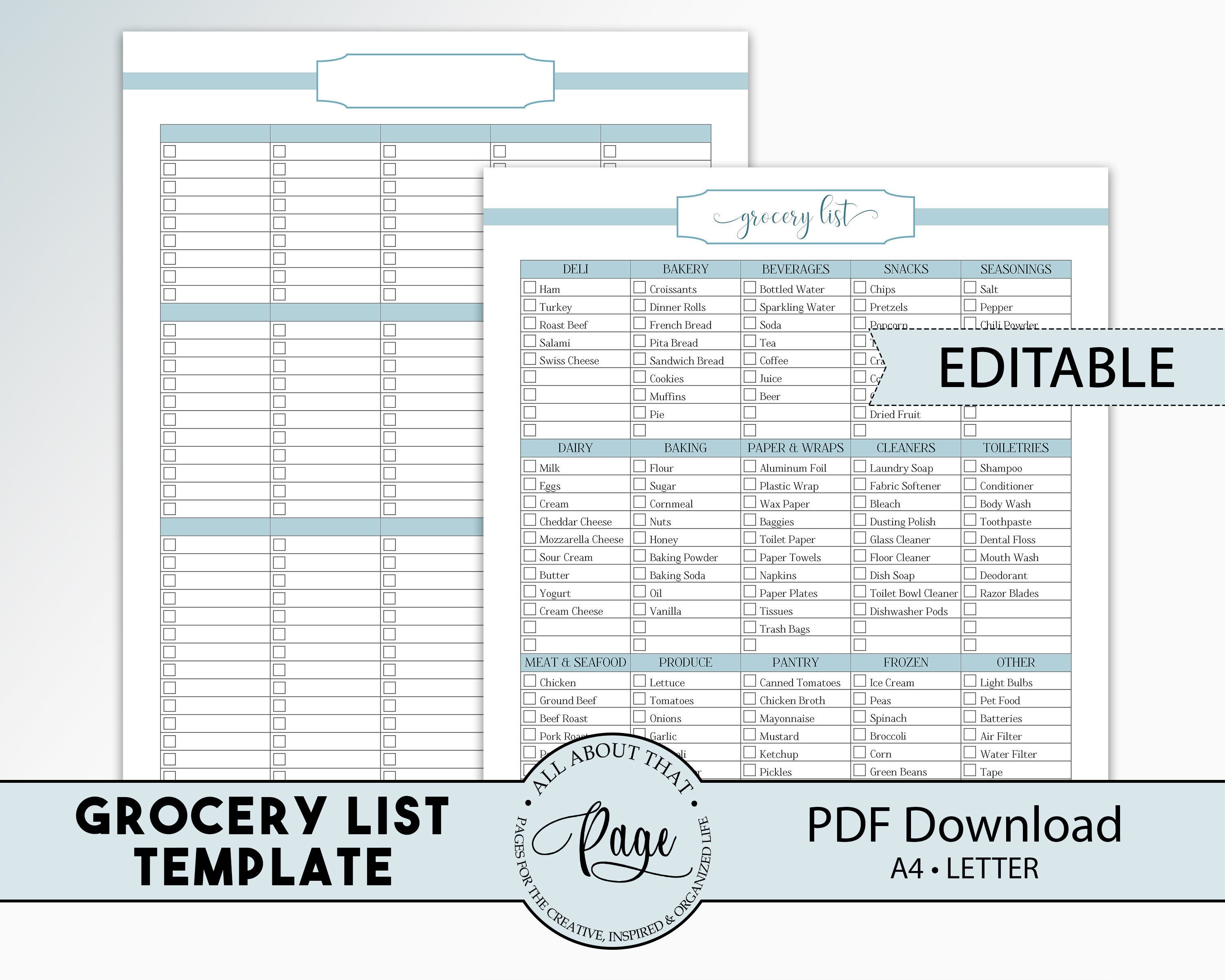 editable grocery list template shopping list printable etsy ireland