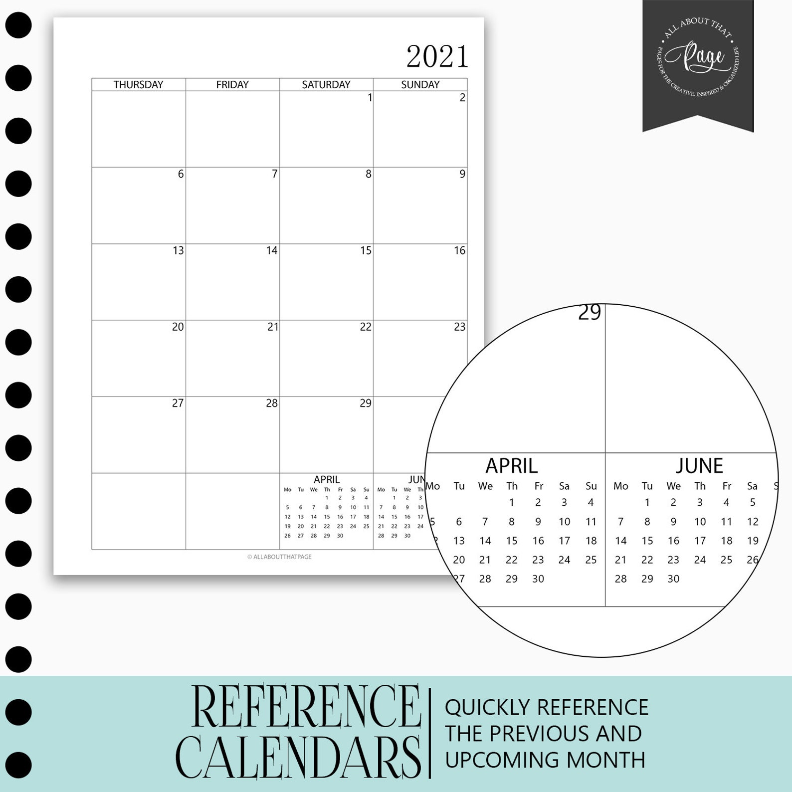new 2021 2022 monthly calendar printable two 2 page planner etsy