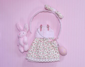 Easter: Pink flowers dress for Pullip 1/6 dolls