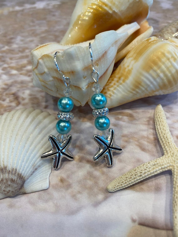 Starfish Earrings Aquamarine