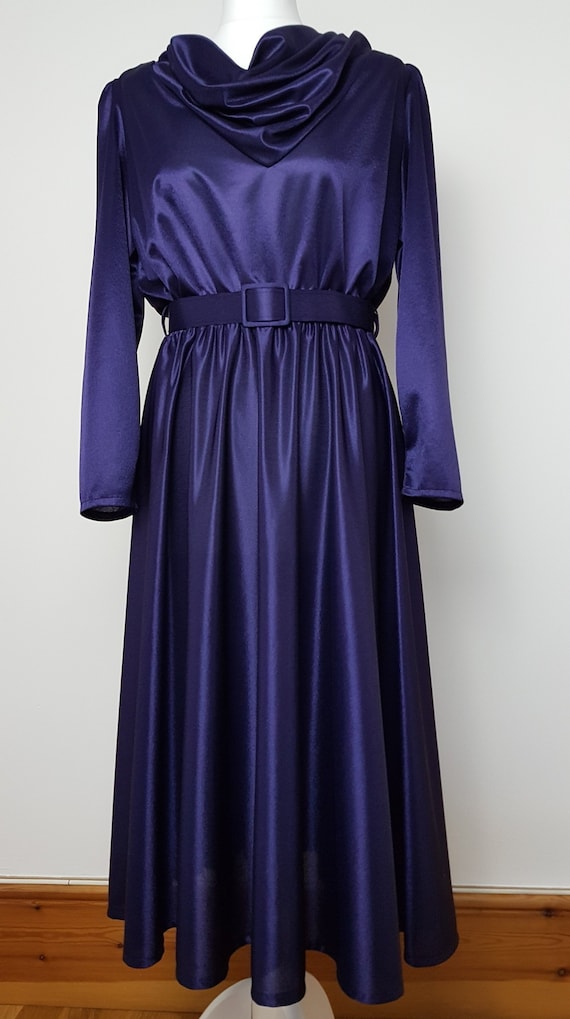 Vintage Laure of Leicester purple glossy draped co