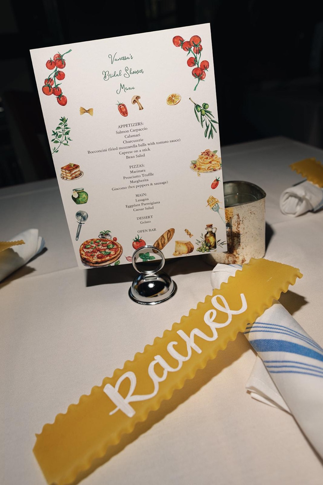 Hand-painted Pasta Place Cards – Custom Wedding Guest Favors - Etsy
