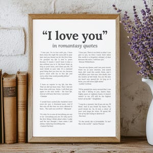 Romantasy Book Quote Print: "I Love You" Saying (Digital Download)