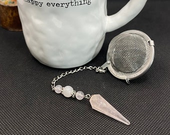 Handmade Rose Quartz Gemstone Tea Ball Infuser