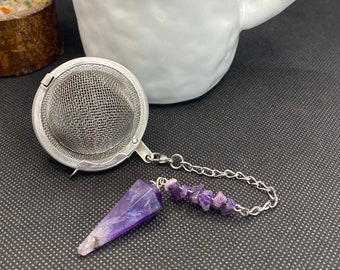 Handmade Amethyst Gemstone Tea Ball Infuser