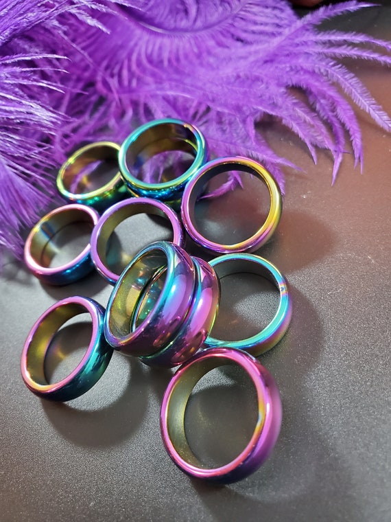 Hematite 2024 rainbow ring